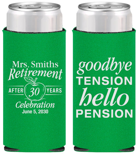 Personalized Retirement Slim Can Coolers - Teacher | 150020