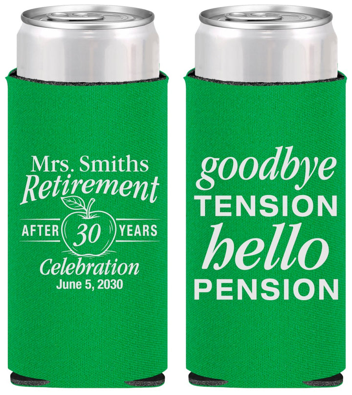 Personalized Retirement Slim Can Coolers - Teacher | 150020