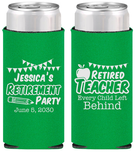 Personalized Retirement Slim Can Coolers - Teacher | 150021