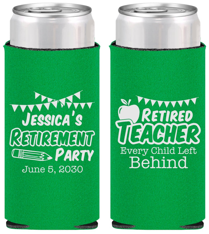 Personalized Retirement Slim Can Coolers - Teacher | 150021