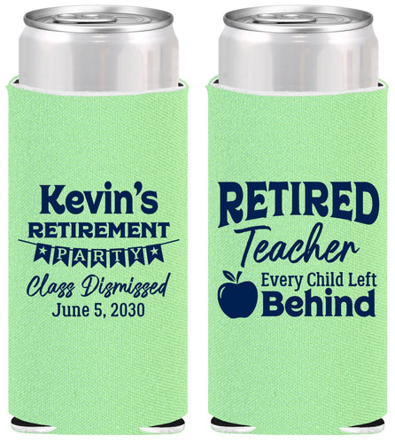 Personalized Retirement Slim Can Coolers - Teacher | 150022
