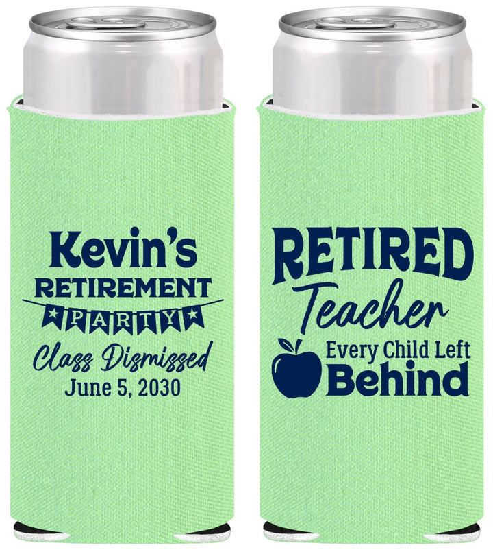Personalized Retirement Slim Can Coolers - Teacher | 150022