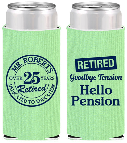 Personalized Retirement Slim Can Coolers - Teacher | 150024
