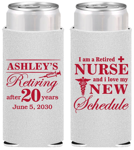 Personalized Retirement Slim Can Coolers - Nurse | 150029