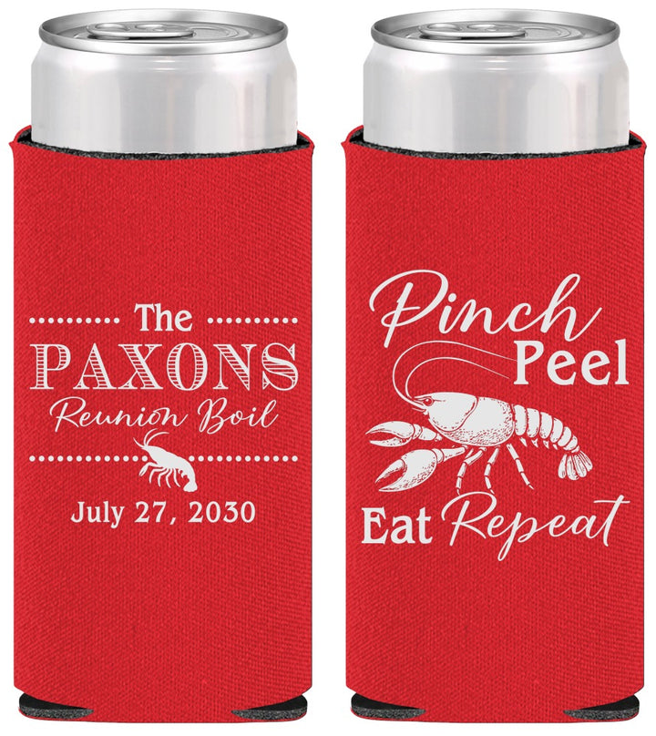 Personalized Family Reunion Slim Can Coolers - Crawfish Boil | 160006