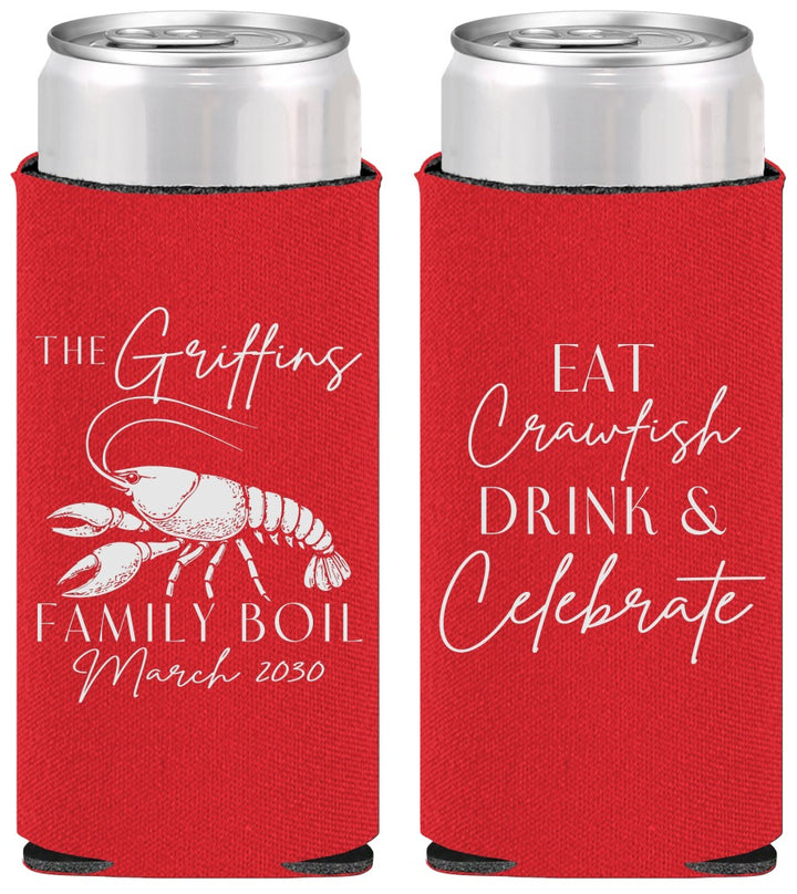 Personalized Family Reunion Slim Can Coolers - Crawfish Boil | 160007