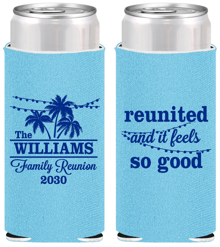 Personalized Family Reunion Slim Can Coolers - Beach Reunited | 160010