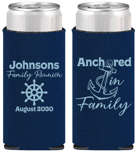 Personalized Family Reunion Slim Can Coolers - Cruise Nautical | 160020