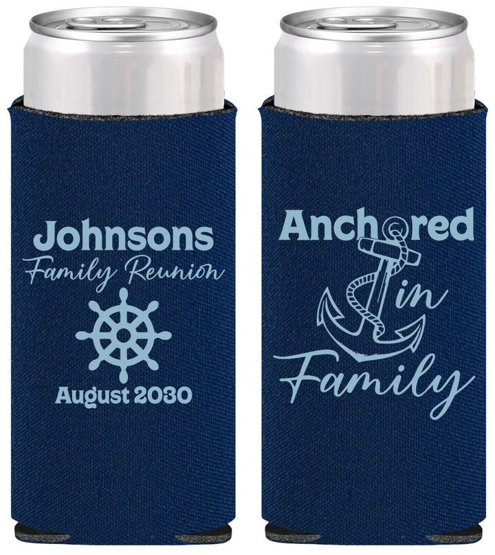 Personalized Family Reunion Slim Can Coolers - Cruise Nautical | 160020