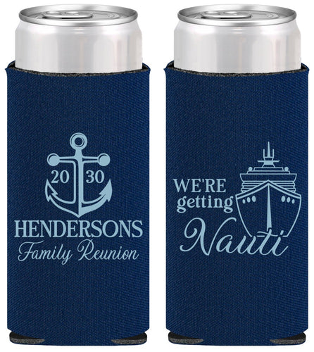 Personalized Family Reunion Slim Can Coolers - Cruise Nautical | 160021