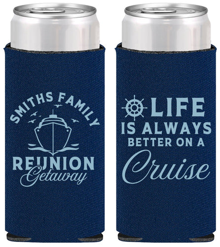 Personalized Family Reunion Slim Can Coolers - Cruise Nautical | 160022