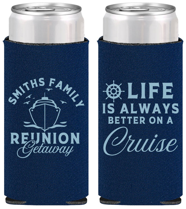 Personalized Family Reunion Slim Can Coolers - Cruise Nautical | 160022