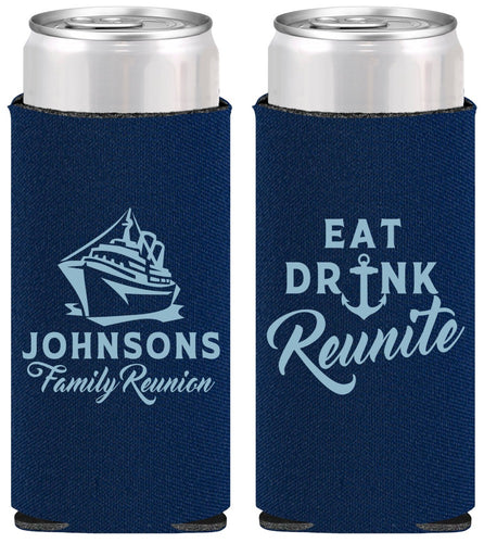Personalized Family Reunion Slim Can Coolers - Cruise Nautical | 160023