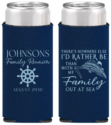 Personalized Family Reunion Slim Can Coolers - Cruise Nautical | 160024