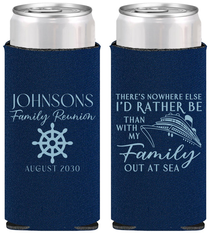Personalized Family Reunion Slim Can Coolers - Cruise Nautical | 160024