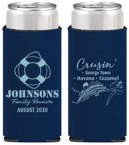 Personalized Family Reunion Slim Can Coolers - Cruise Crusin | 160025