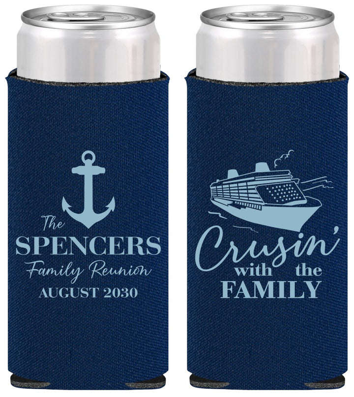 Personalized Family Reunion Slim Can Coolers - Cruise Crusin | 160026