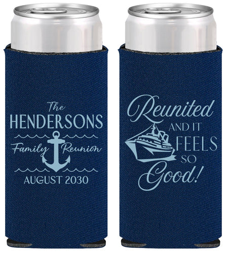 Personalized Family Reunion Slim Can Coolers - Cruise Anchor | 160027
