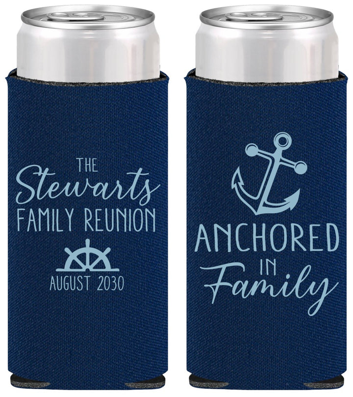 Personalized Family Reunion Slim Can Coolers - Cruise Anchor | 160029