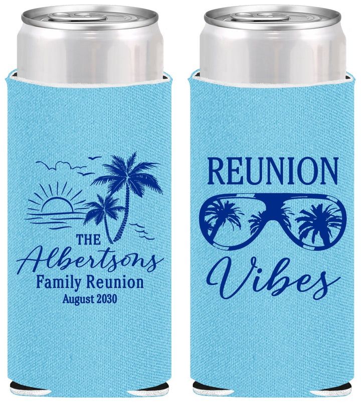 Personalized Family Reunion Slim Can Coolers - Beach | 160034