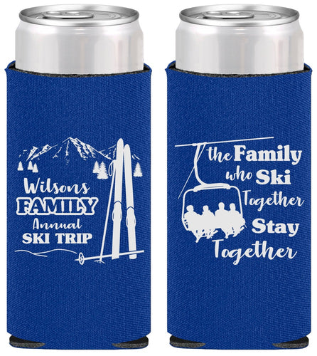 Personalized Family Reunion Slim Can Coolers - Ski Trip | 160040