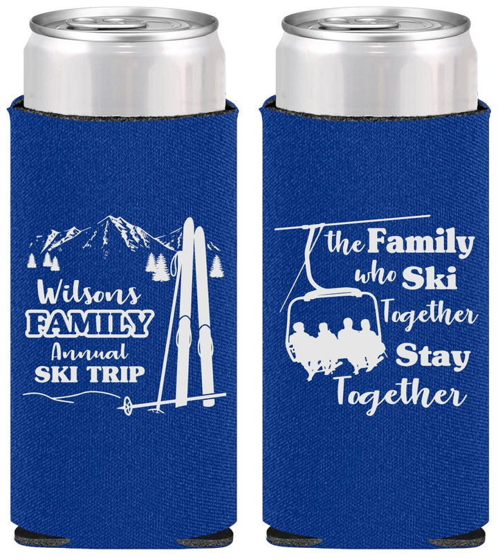 Personalized Family Reunion Slim Can Coolers - Ski Trip | 160040