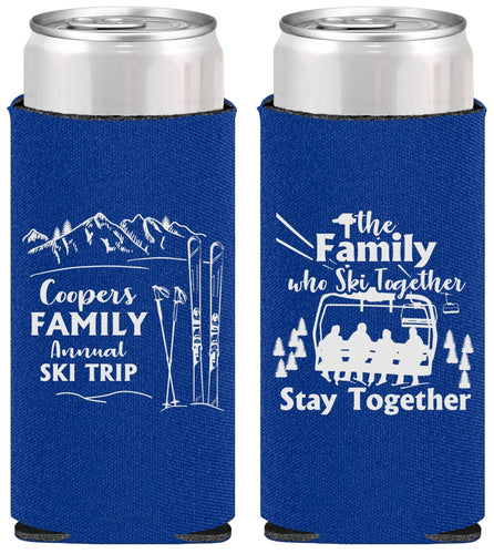 Personalized Family Reunion Slim Can Coolers - Ski Trip | 160041