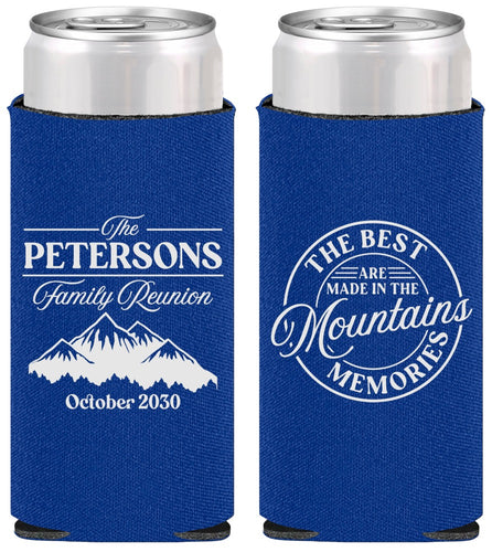 Personalized Family Reunion Slim Can Coolers - Mountains | 160043