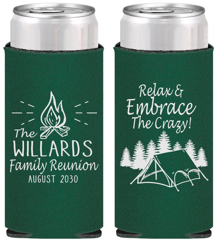 Personalized Family Reunion Slim Can Coolers - Camping | 160045