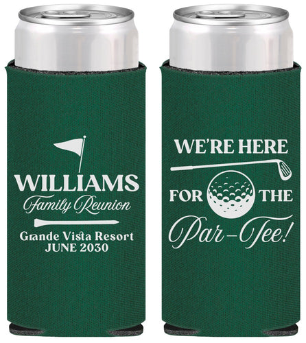 Personalized Family Reunion Slim Can Coolers - Golf | 160047