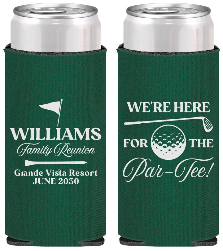 Personalized Family Reunion Slim Can Coolers - Golf | 160047