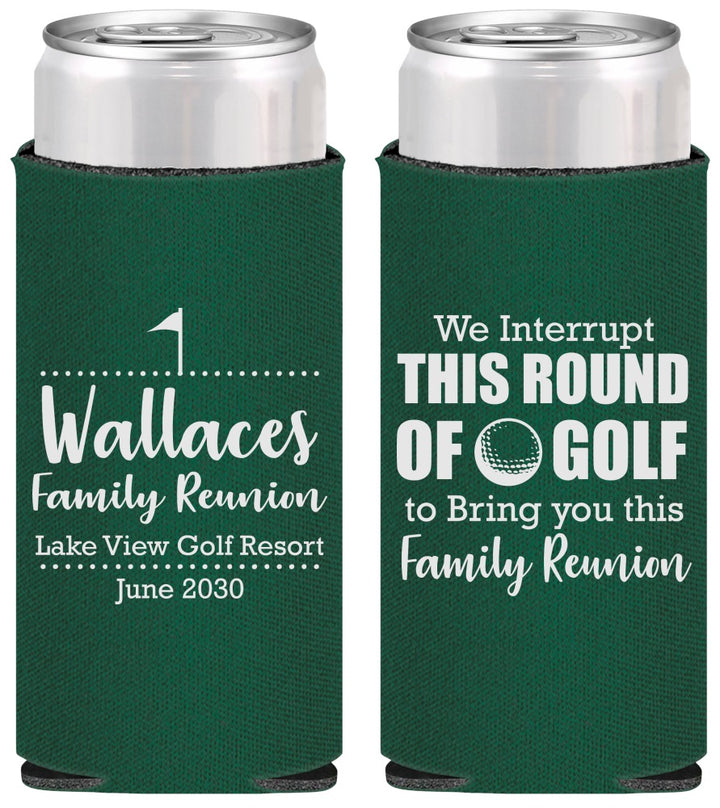 Personalized Family Reunion Slim Can Coolers - Golf | 160048