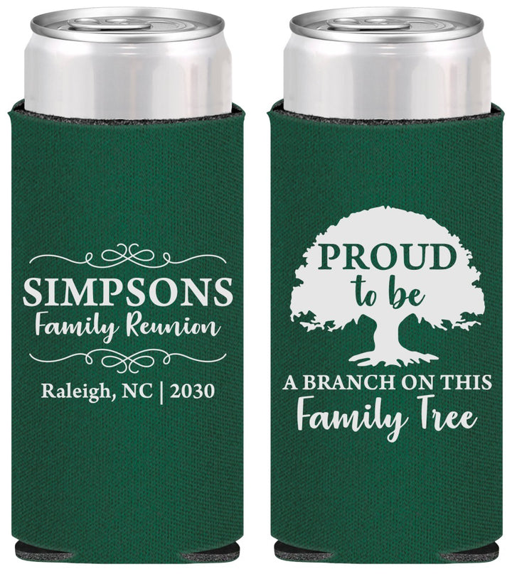 Personalized Family Reunion Slim Can Coolers - Family Tree | 160050