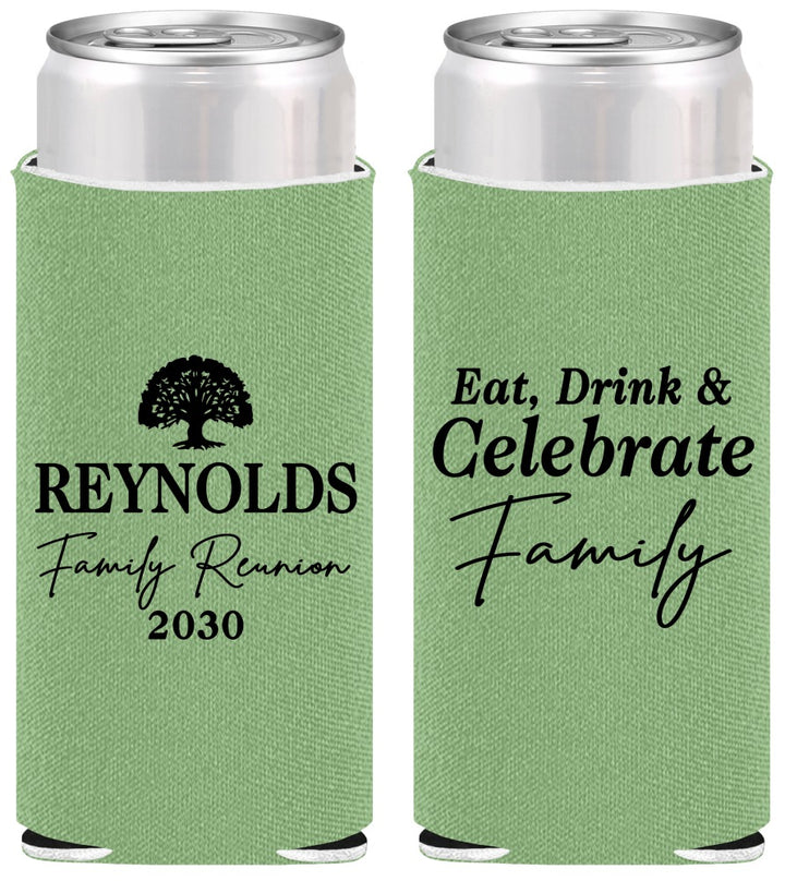Personalized Family Reunion Slim Can Coolers - Eat Drink Celebrate | 160053