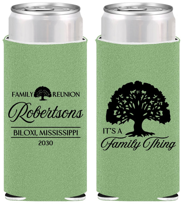 Personalized Family Reunion Slim Can Coolers - Tree Family Thing | 160054