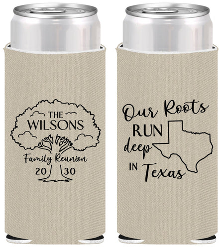 Personalized Family Reunion Slim Can Coolers - Texas | 160055