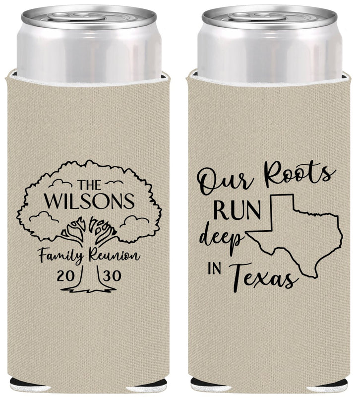 Personalized Family Reunion Slim Can Coolers - Texas | 160055