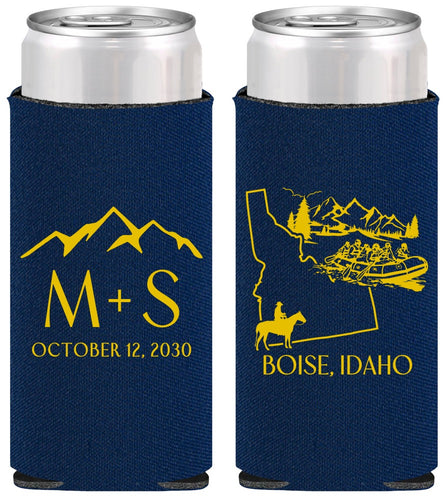 Personalized Wedding Slim Can Coolers - Idaho | 161