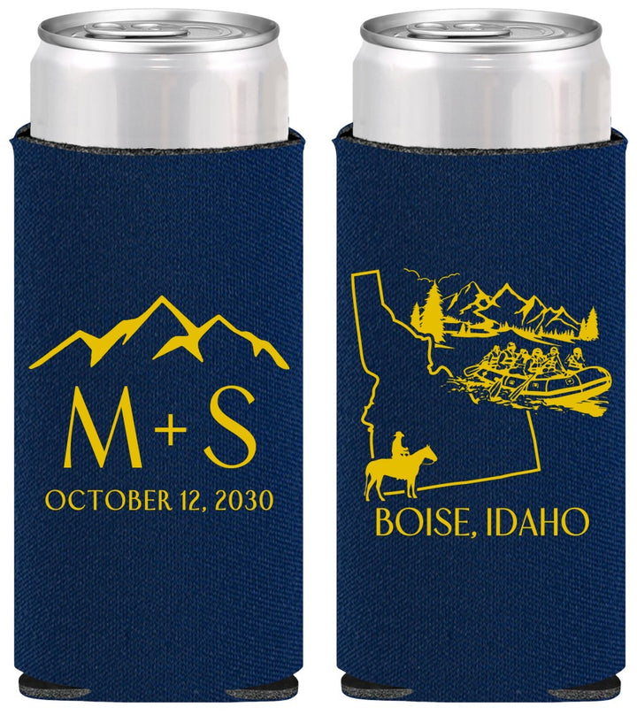 Personalized Wedding Slim Can Coolers - Idaho | 161