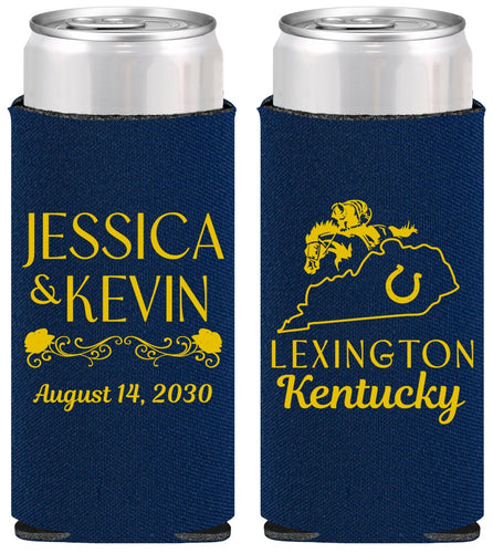 Personalized Wedding Slim Can Coolers - Kentucky | 166