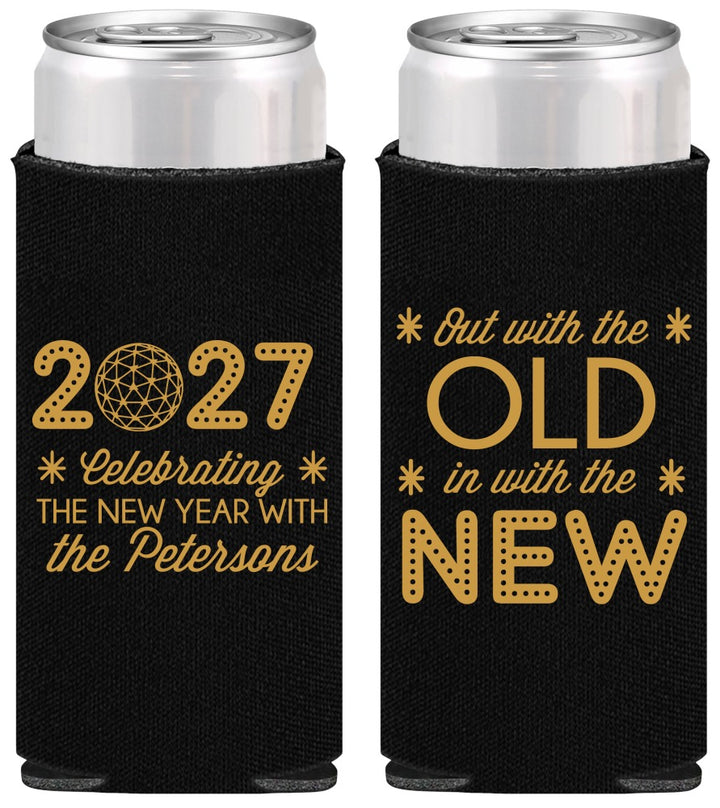 Personalized New Years Slim Can Coolers - 2027 Out With The Old | 170000