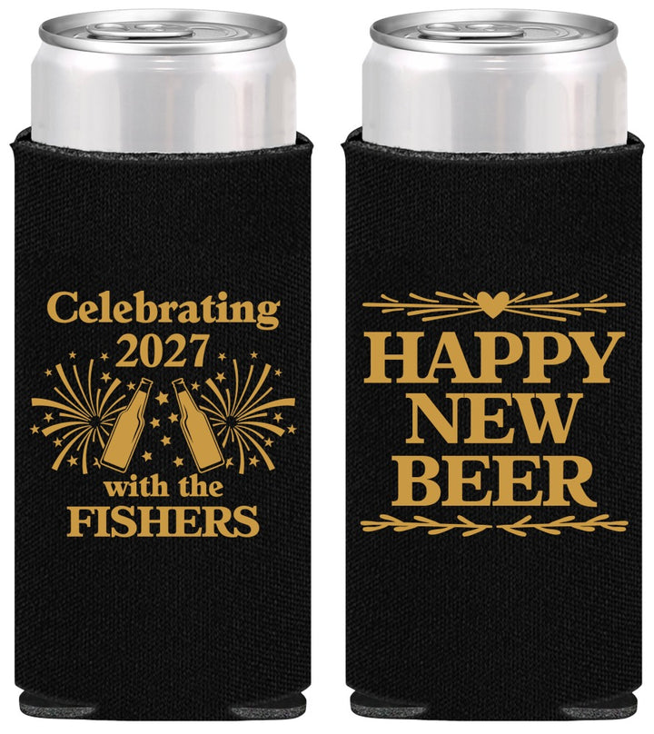 Personalized New Years Slim Can Coolers - 2027 Happy New Beer | 170004