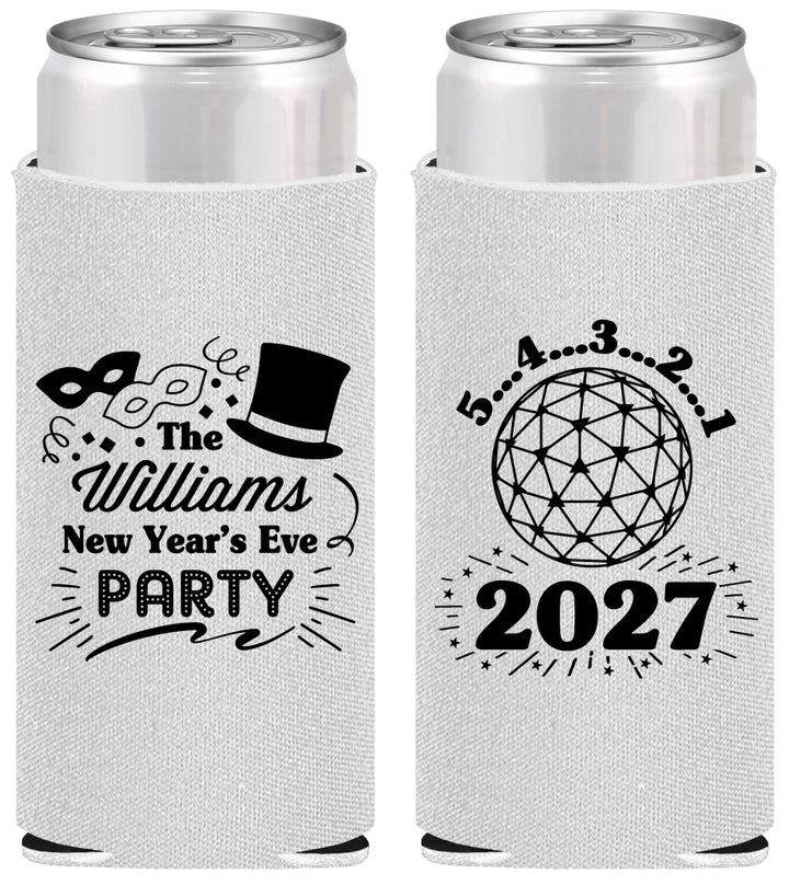 Personalized New Years Slim Can Coolers - 2027 Ball | 170005