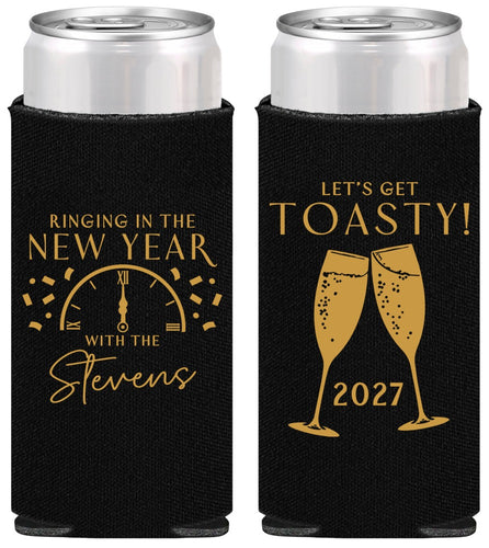 Personalized New Years Slim Can Coolers - 2027 Toast | 170008