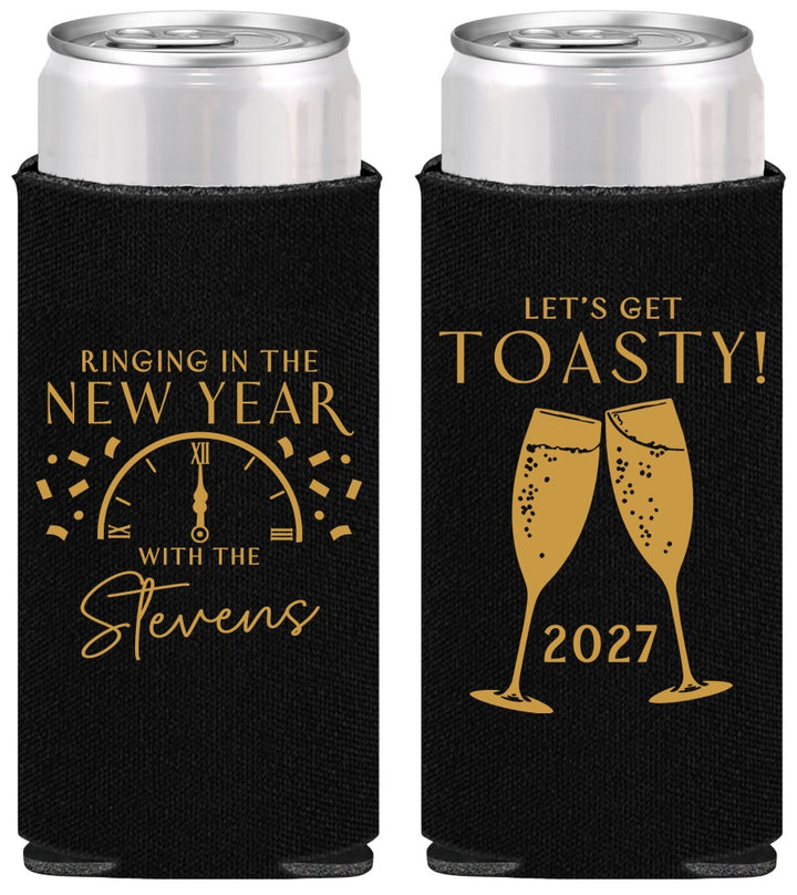 Personalized New Years Slim Can Coolers - 2027 Toast | 170008