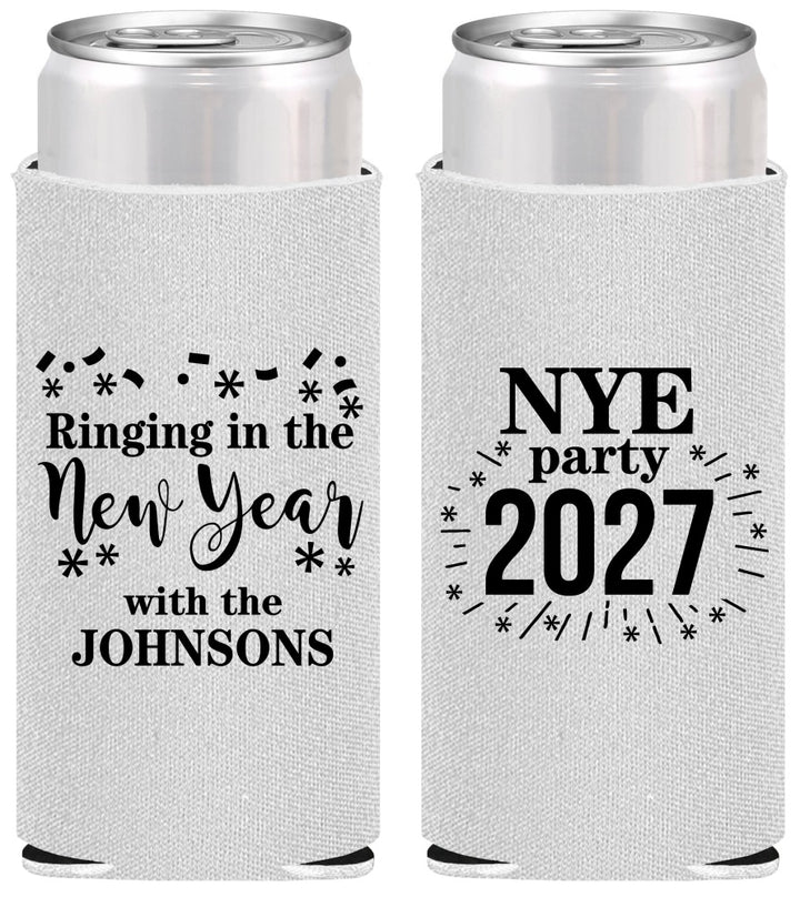 Personalized New Years Slim Can Coolers - 2027 Ringing In | 170013
