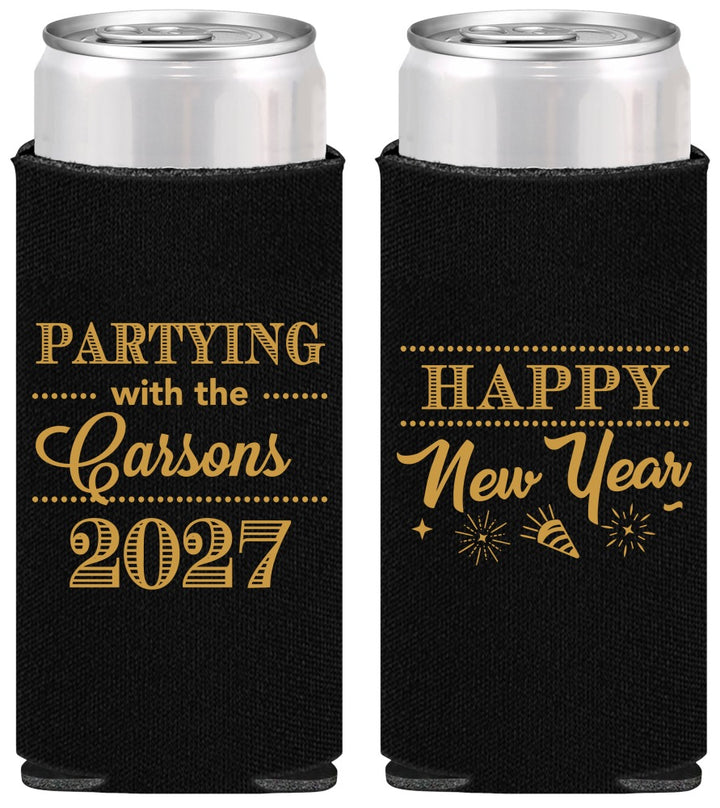 Personalized New Years Slim Can Coolers - 2027 Nye | 170016