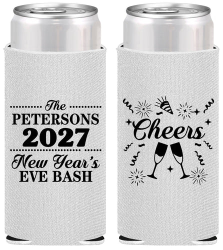 Personalized New Years Slim Can Coolers - 2027 Cheers | 170017