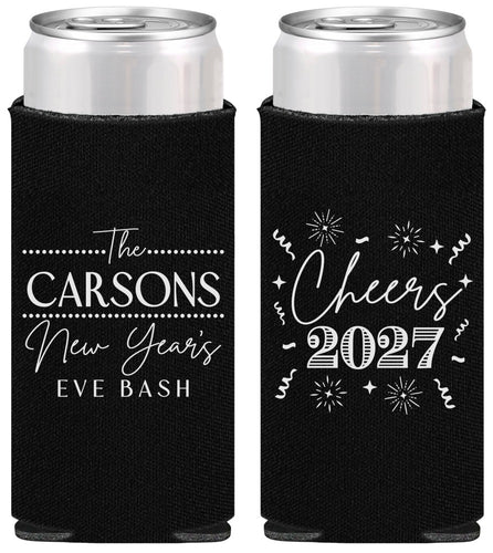 Personalized New Years Slim Can Coolers - 2027 Cheers | 170018