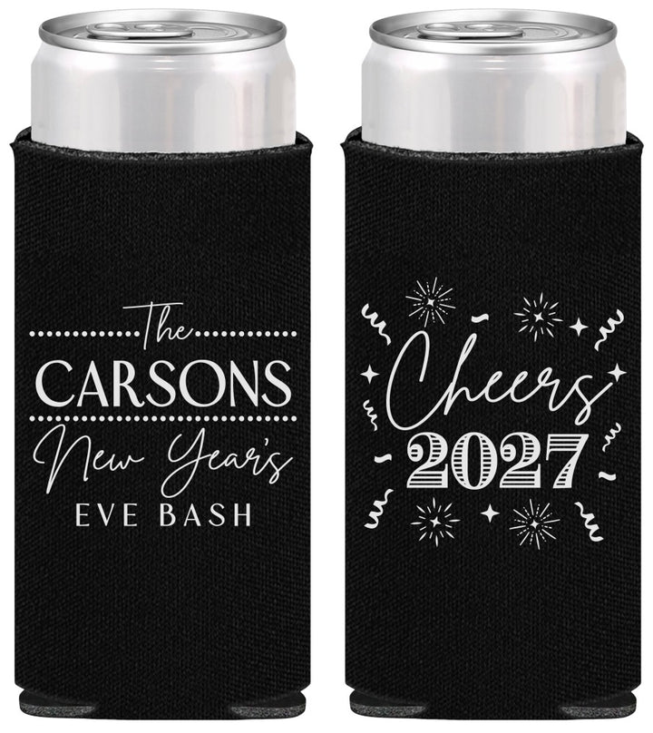 Personalized New Years Slim Can Coolers - 2027 Cheers | 170018